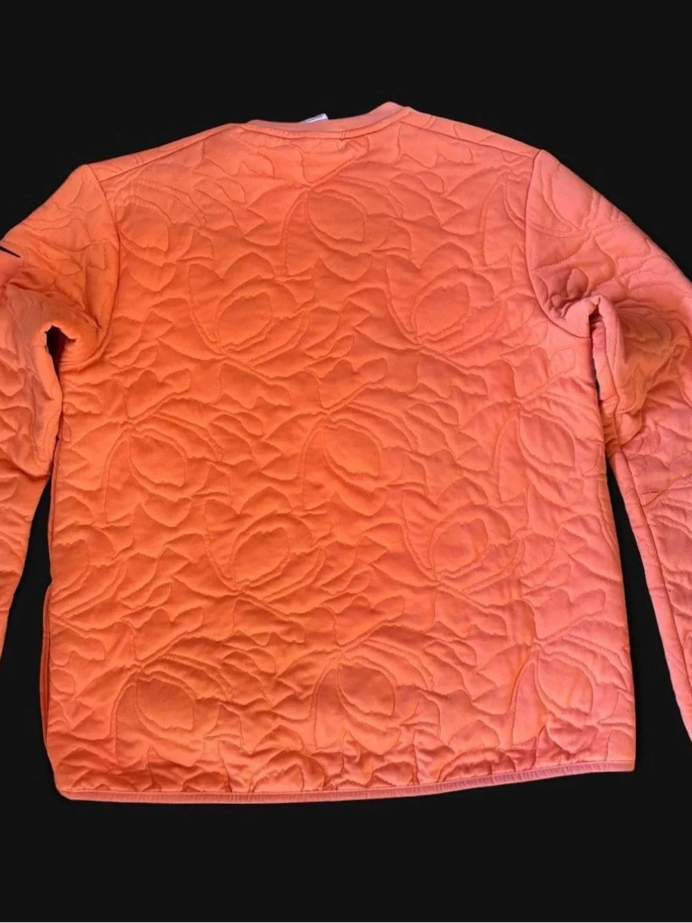 Nike Quilted Long-Sleeve Crew Neck - Coral Orange Size Medium
